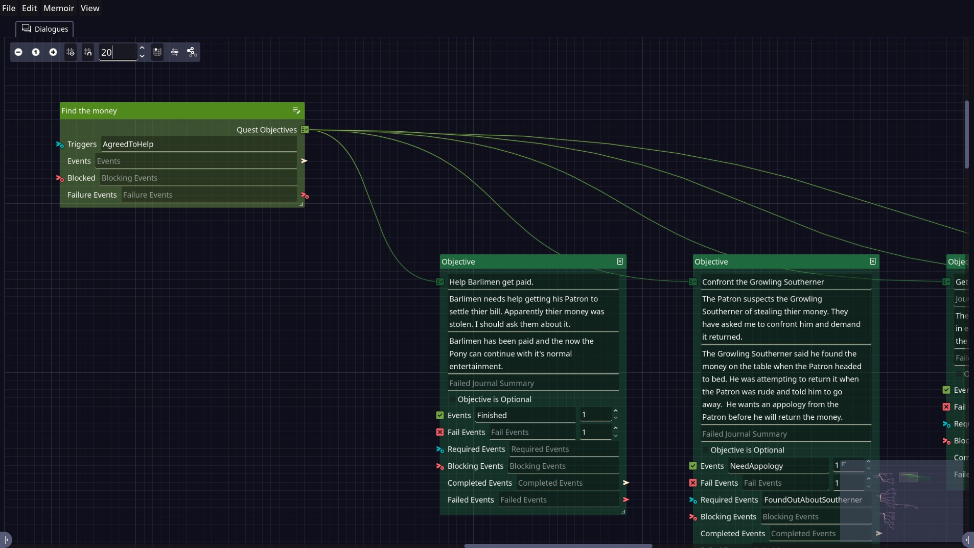 Dialogue View Quests